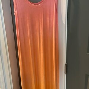 Soma Pink and Orange Ombre Sunset Maxi Dress, Medium